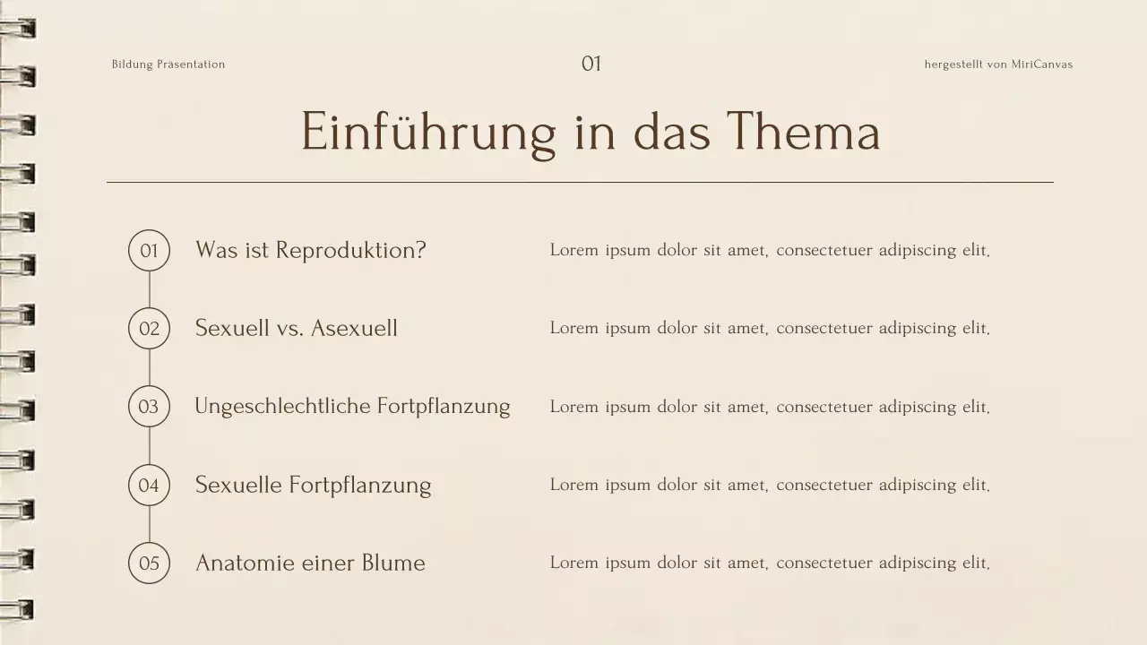 Beige botanische Pflanzenvorlesung Präsentation