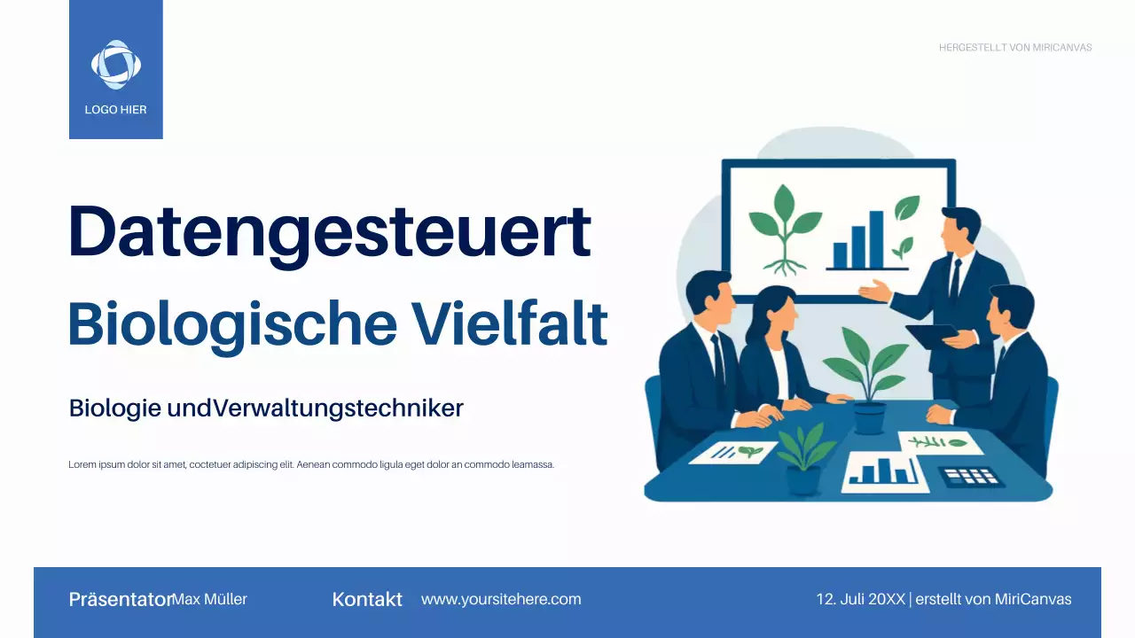 Blaue moderne Biodiversitäts-Geschäftspräsentation