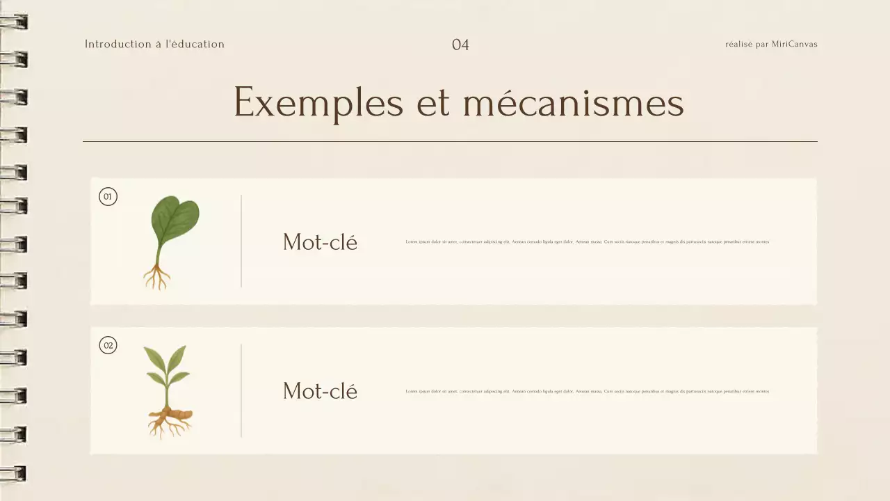 Présentation de la conférence sur les plantes botaniques beiges