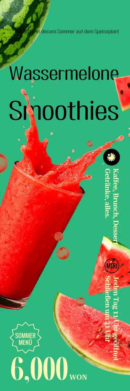 Green Pop Sommermenü-Werbung