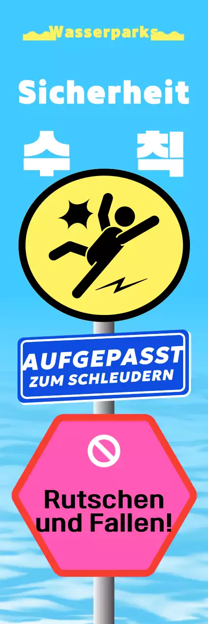 Himmelblaue, saubere, rutschige Sicherheitsregeln