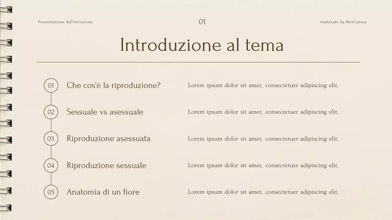 Presentazione della conferenza botanica sulle piante beige