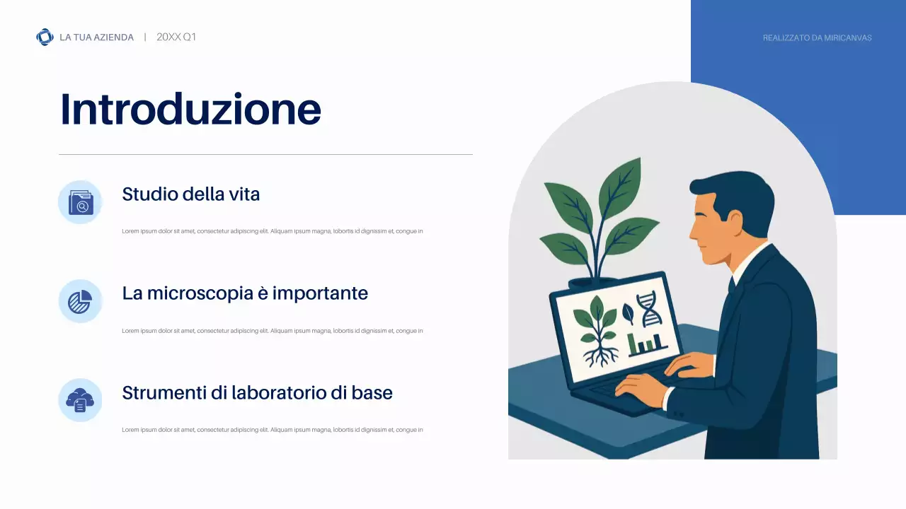 Presentazione aziendale sulla biodiversità moderna blu