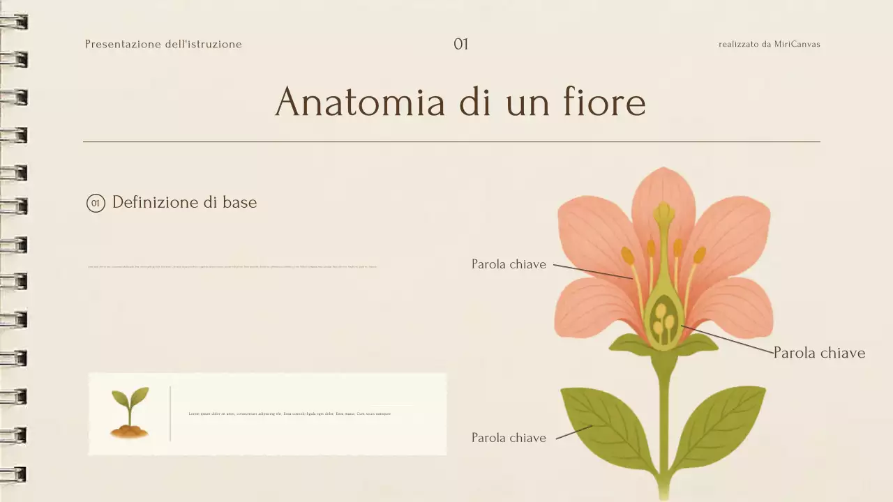 Presentazione della conferenza botanica sulle piante beige