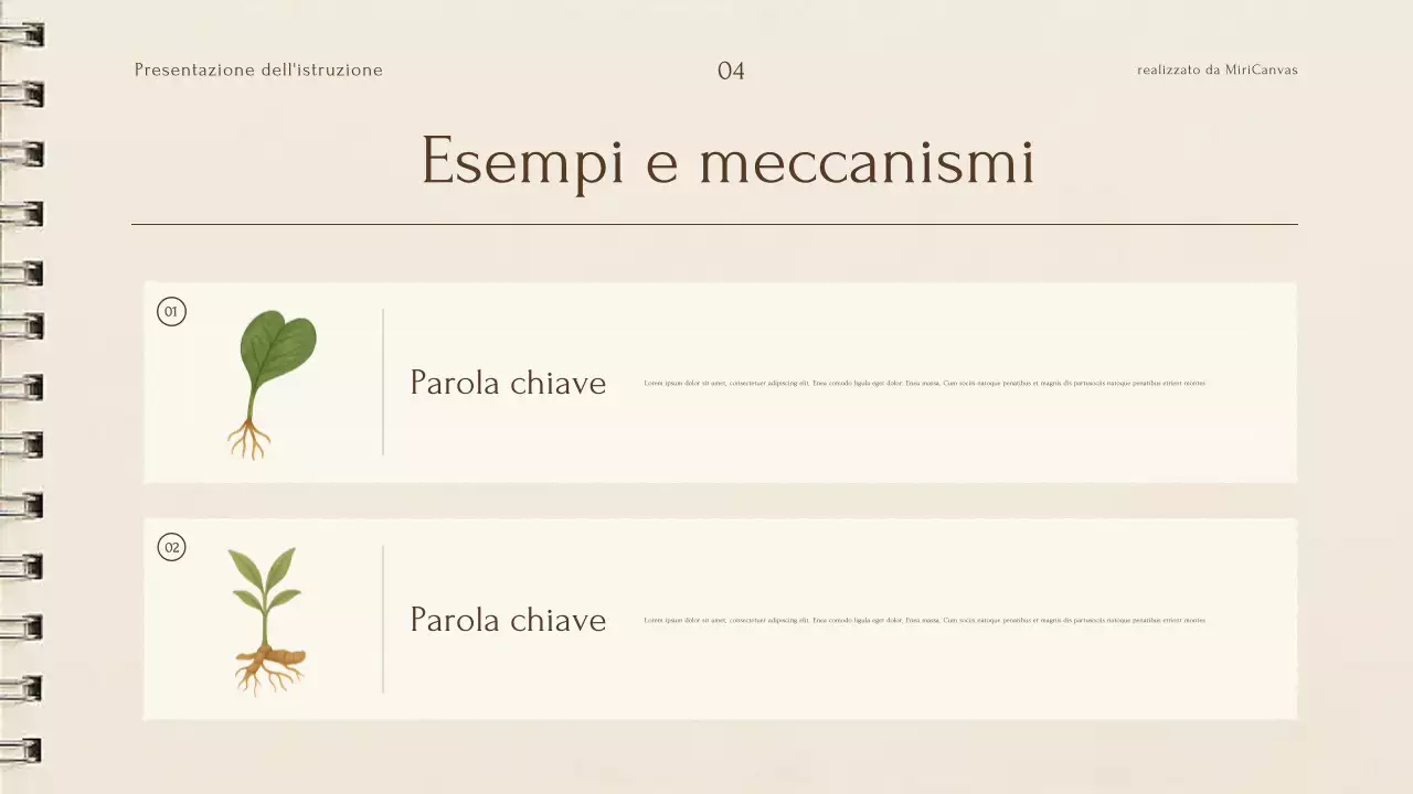 Presentazione della conferenza botanica sulle piante beige