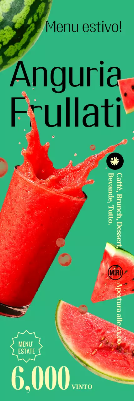 Pubblicità del menu estivo Green Pop