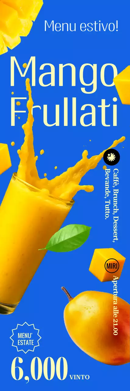 Promozione del menu estivo Blue Pop