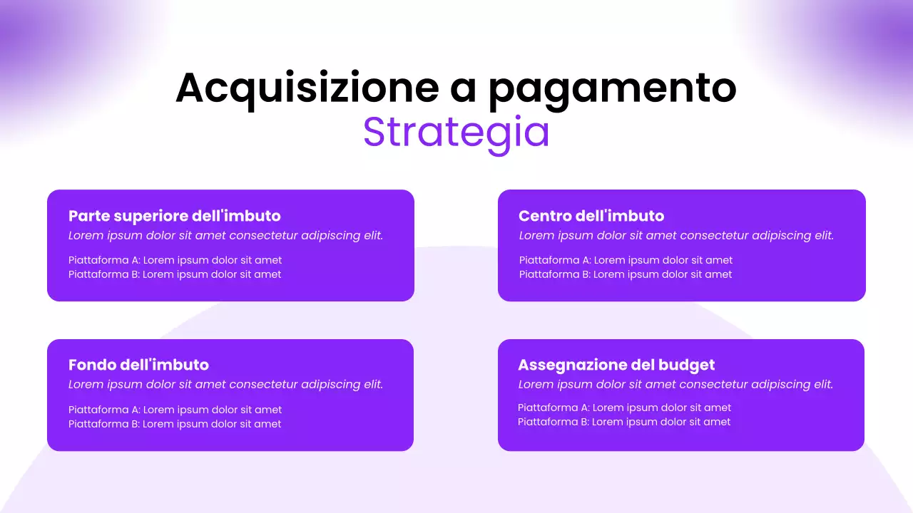 Presentazione di suggerimenti per la presenza online con Pitch Deck moderno viola