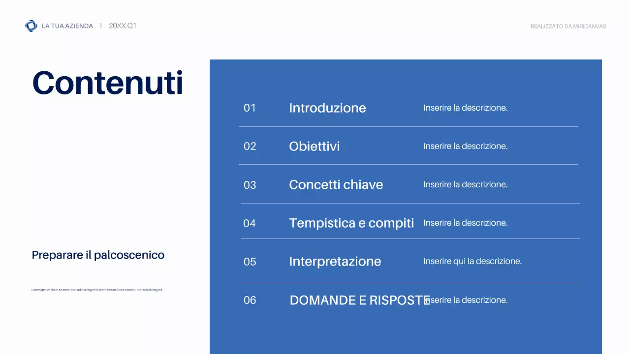 Presentazione aziendale sulla biodiversità moderna blu