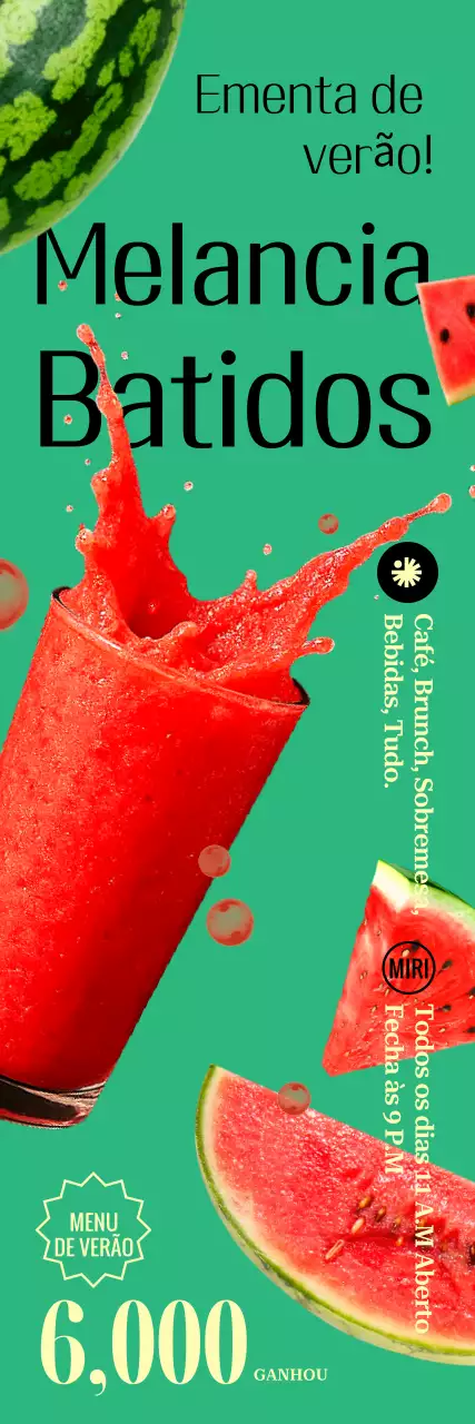 Anúncio do cardápio de verão do Green Pop