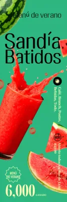 Anuncio del menú de verano de Green Pop