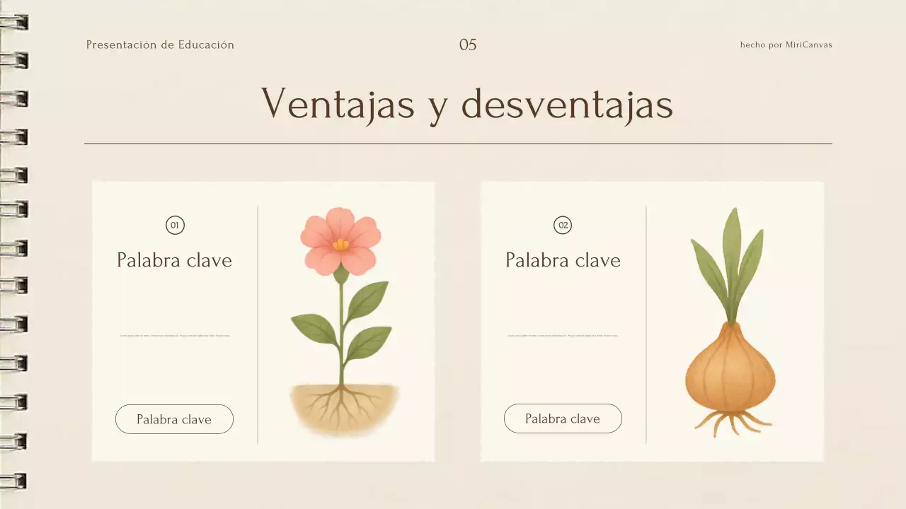 Presentación de la conferencia sobre plantas botánicas beige