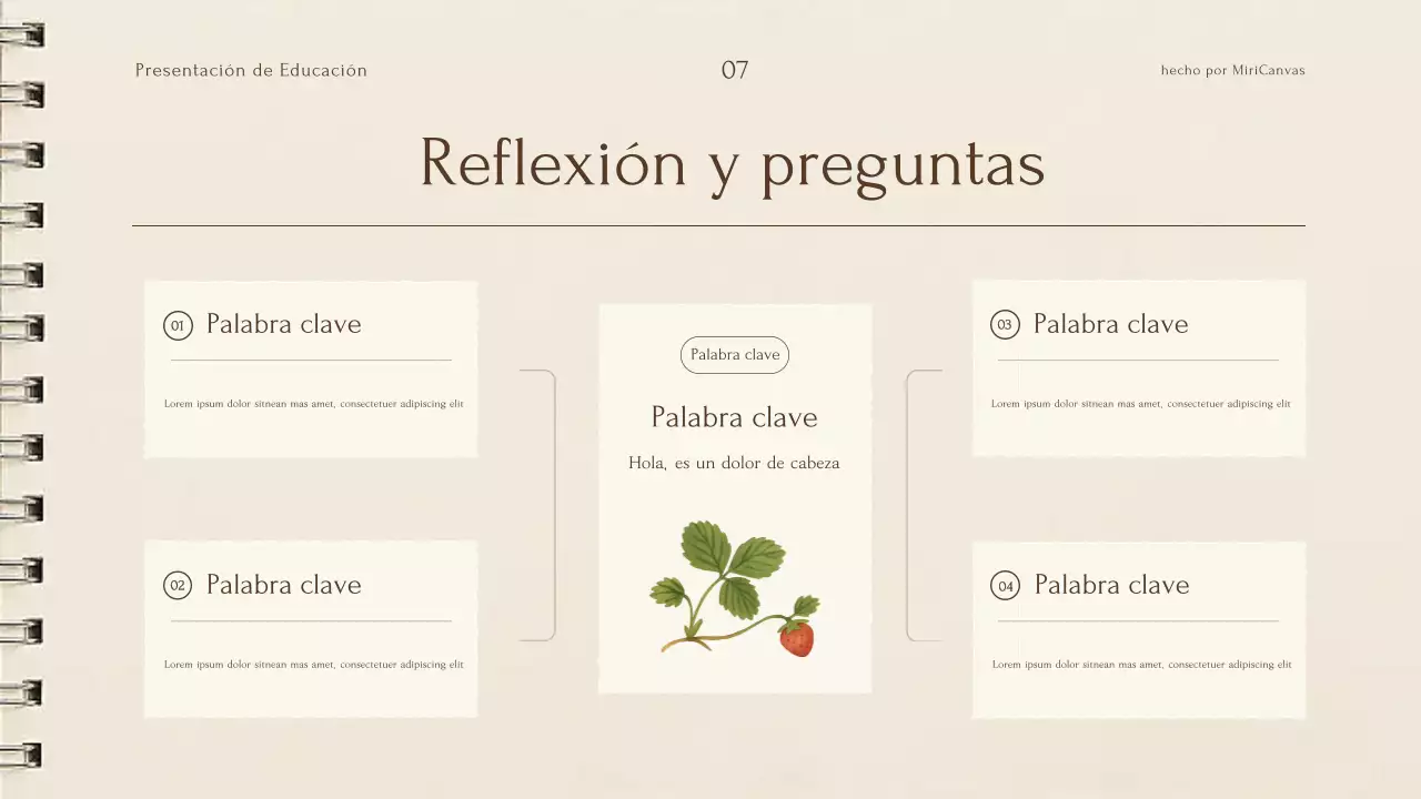 Presentación de la conferencia sobre plantas botánicas beige