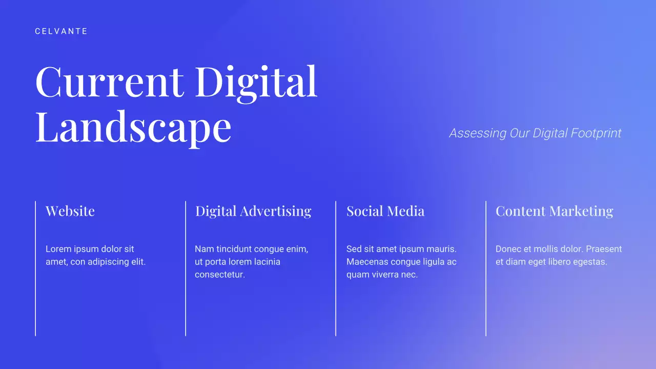 Bài thuyết trình tiếp thị kỹ thuật số hiện đại màu xanh lam