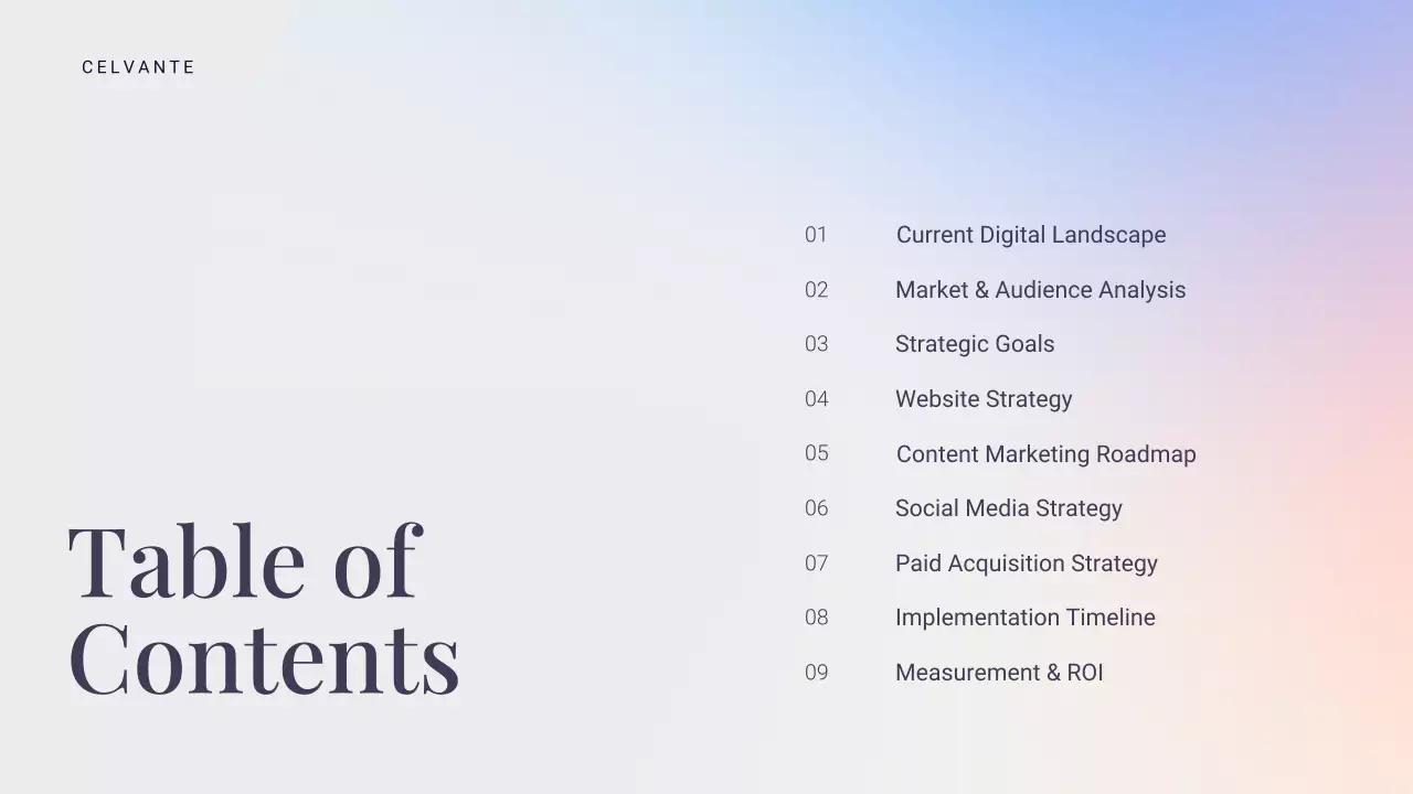 Bài thuyết trình tiếp thị kỹ thuật số hiện đại màu xanh lam