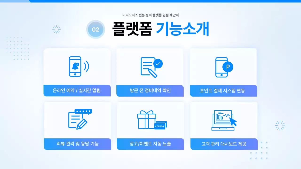 하늘색 모던 자동차 제안서