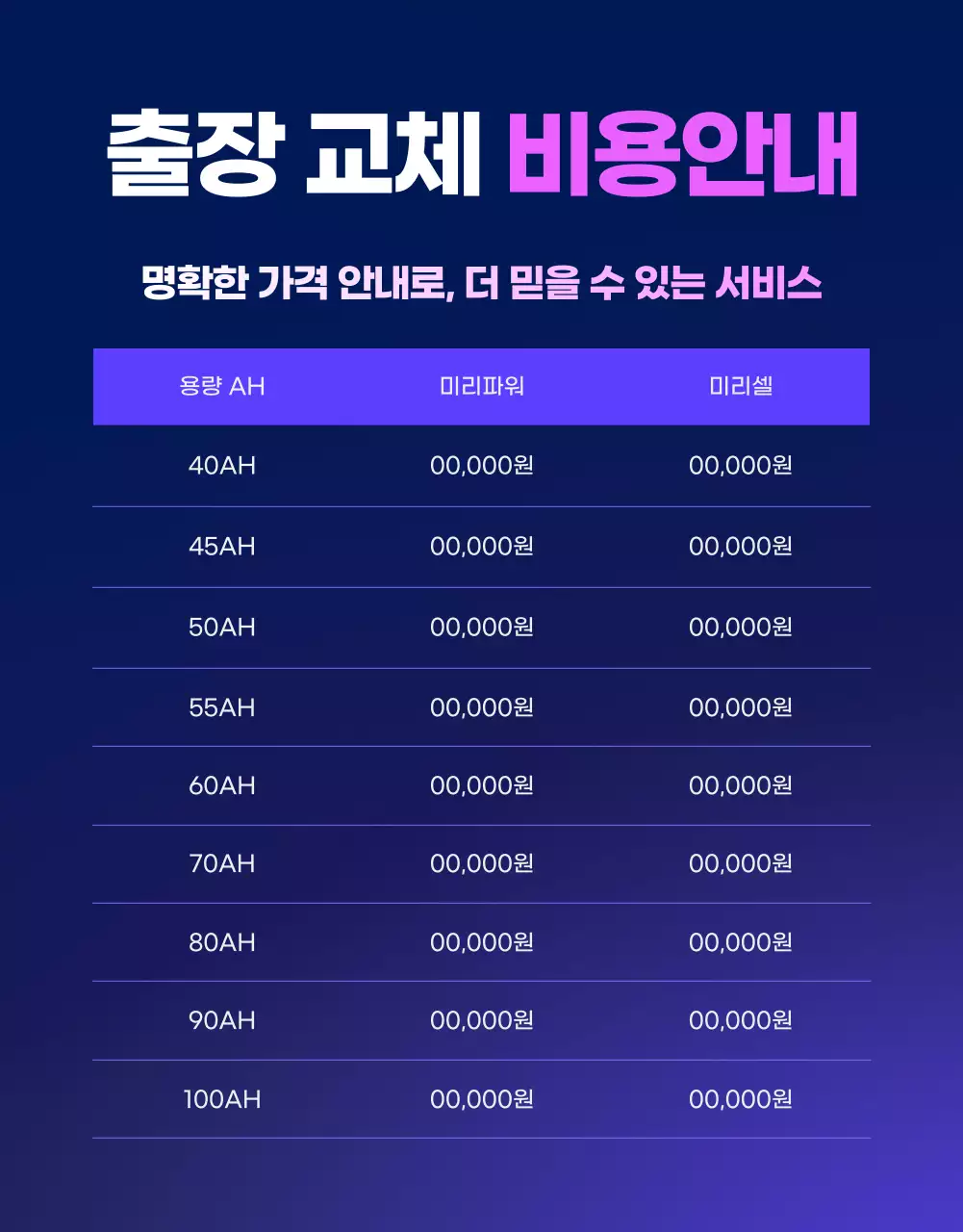 파랑 모던 자동차 광고