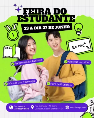 Anúncio do evento estudantil Green Modern no Instagram