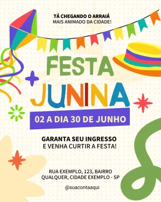 Convite para festa colorida no Instagram