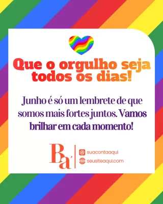 Postagem de anúncio do Rainbow Bold Pride no Instagram
