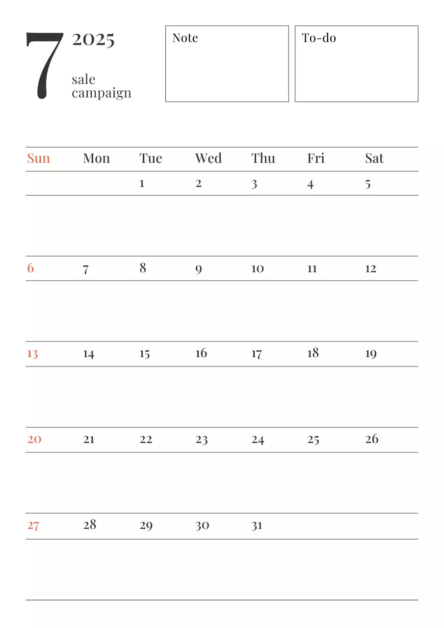 白黒 シンプル カレンダー 予定表