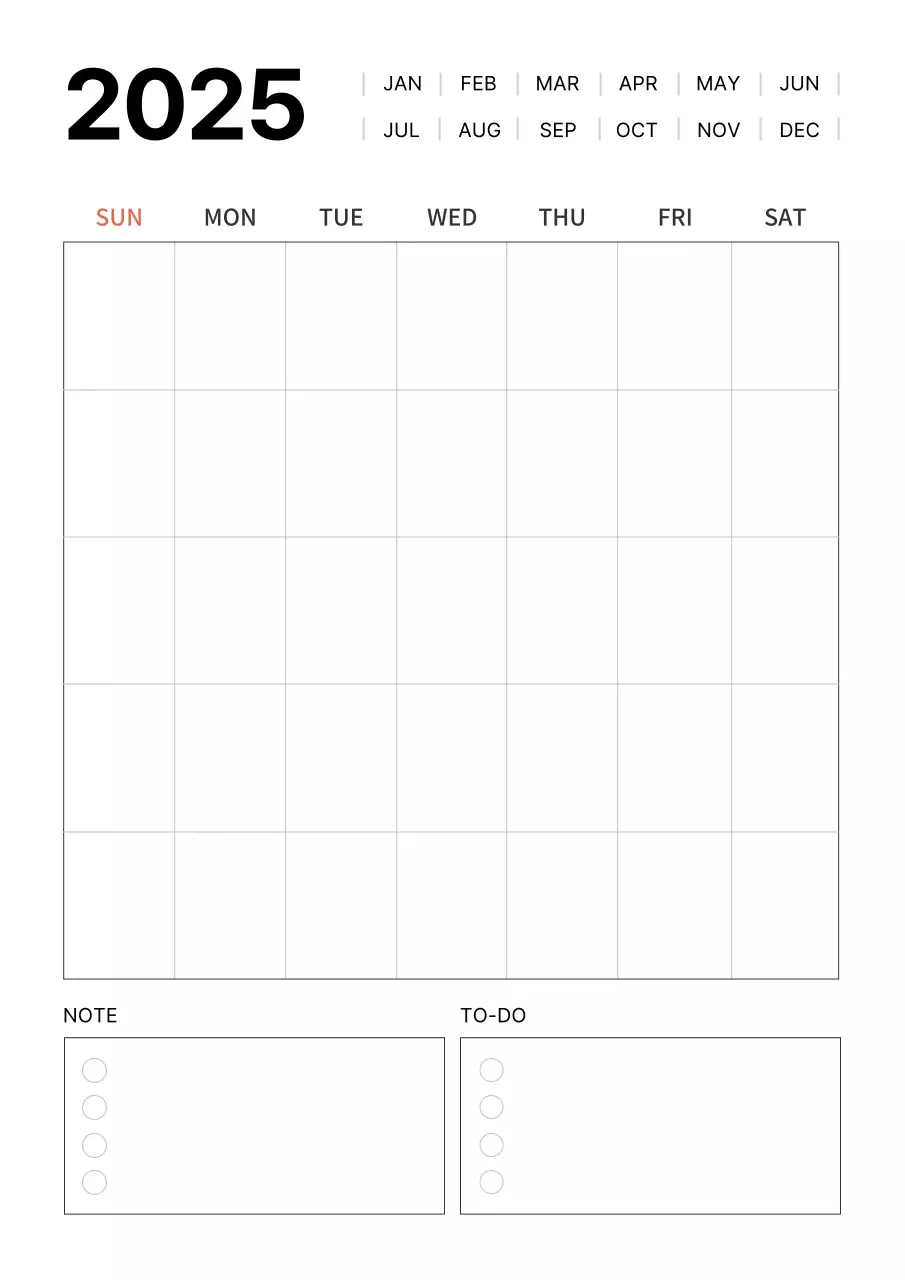 白黒 シンプル スケジュール カレンダー
