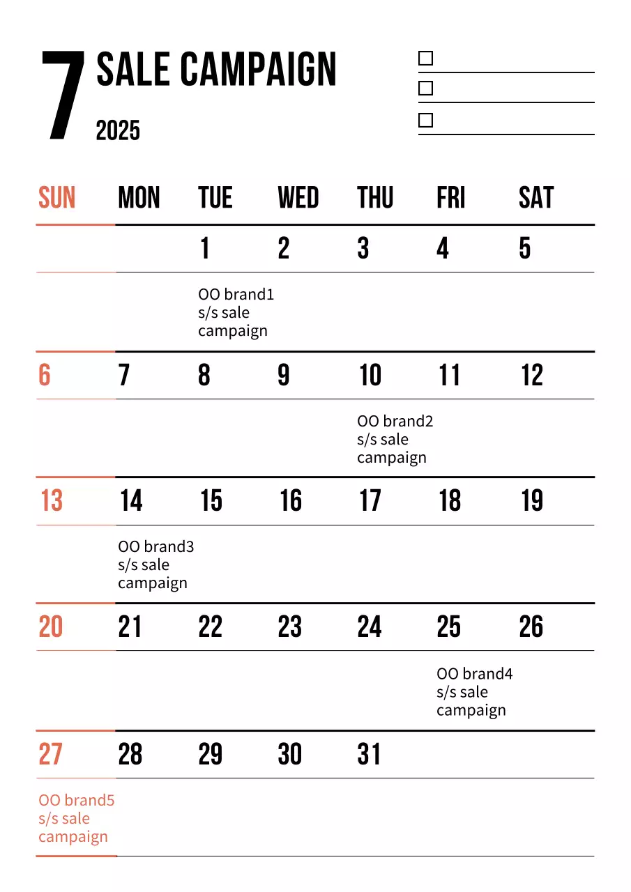 白黒 シンプル カレンダー 予定表