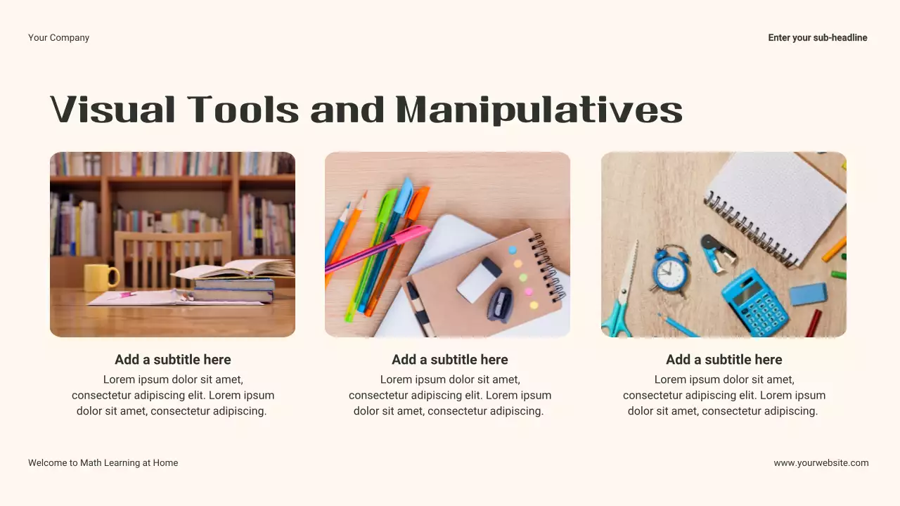 Bài thuyết trình khóa học toán tối giản màu be