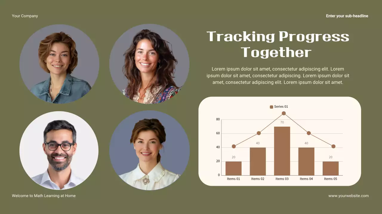 Bài thuyết trình khóa học toán tối giản màu be