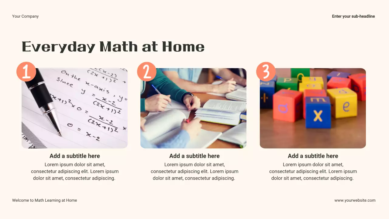 Bài thuyết trình khóa học toán tối giản màu be