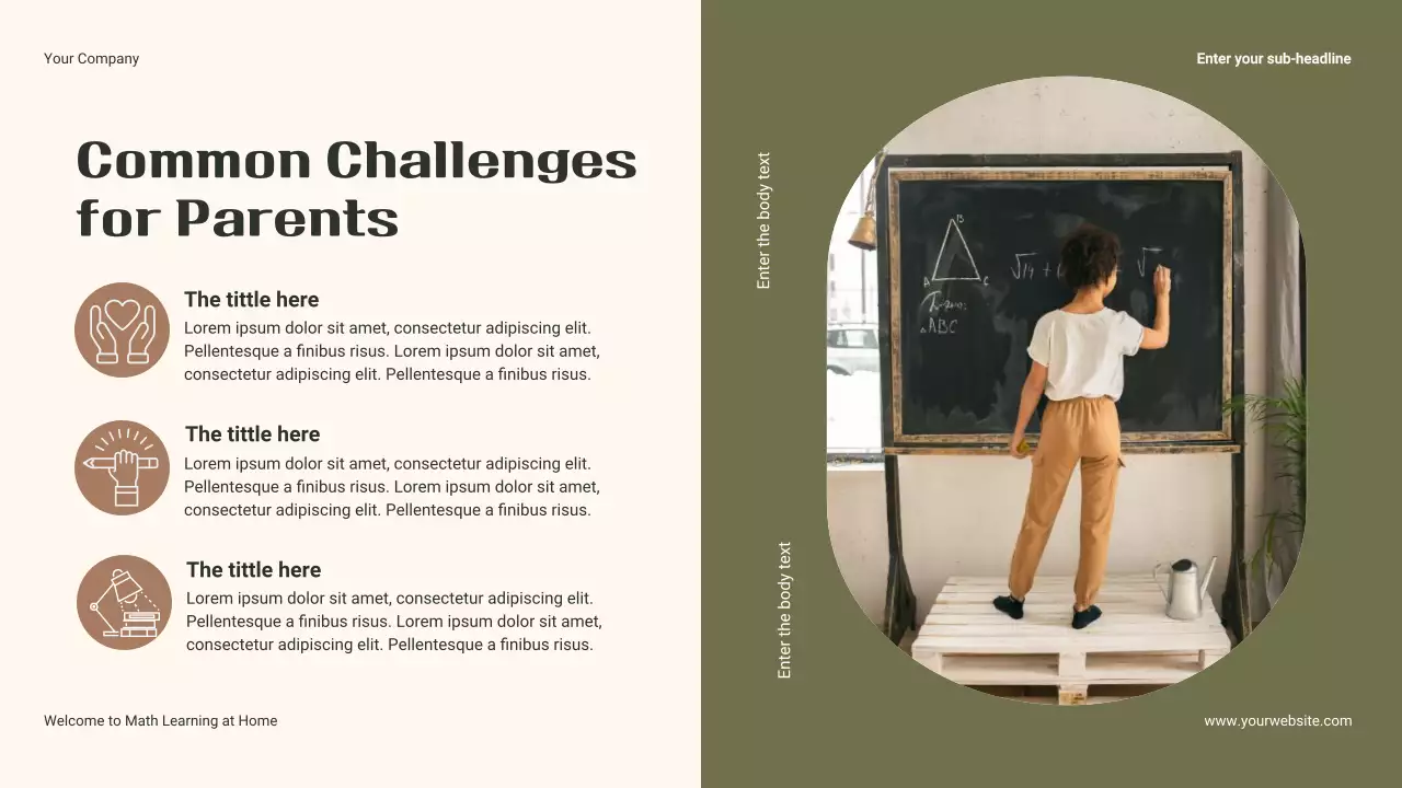 Bài thuyết trình khóa học toán tối giản màu be