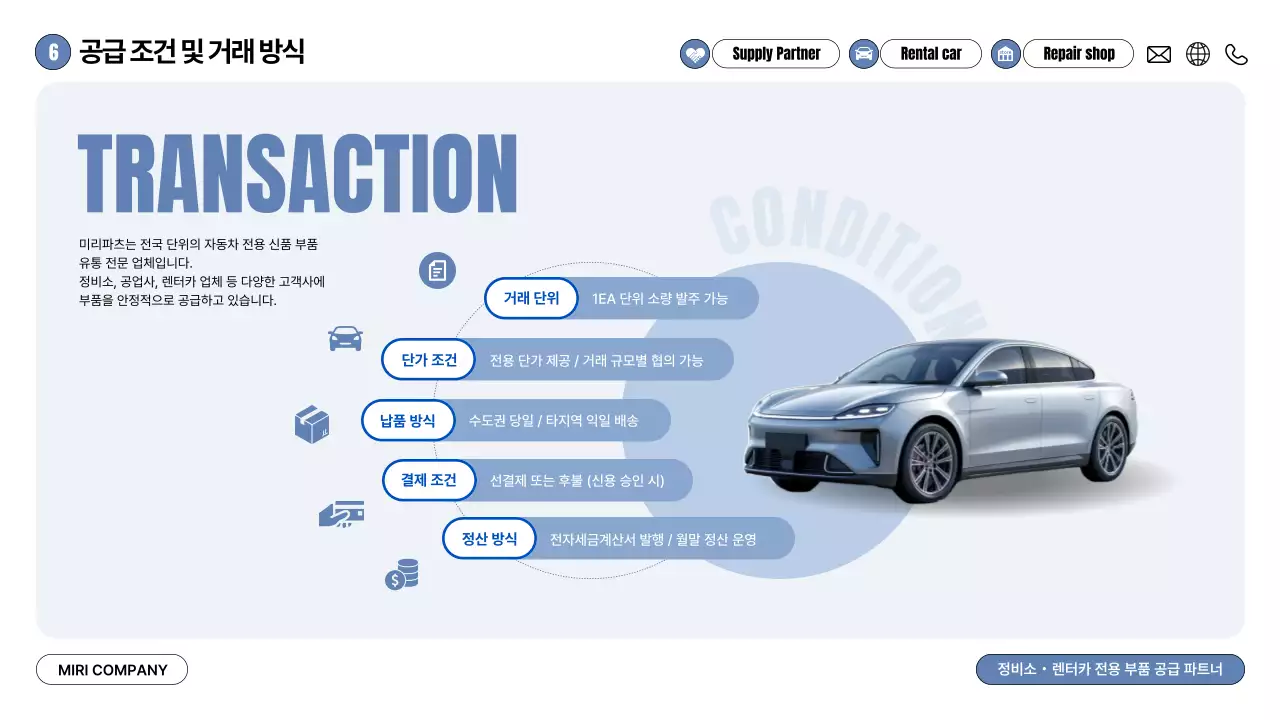 회색 모던 자동차 제안서