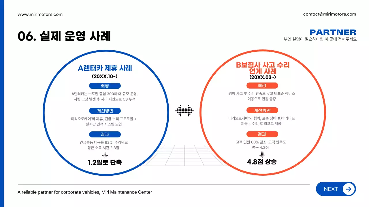 파랑 모던 차량 수리 광고