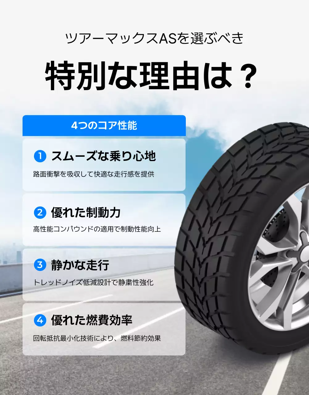 青 モダン タイヤ ポスター