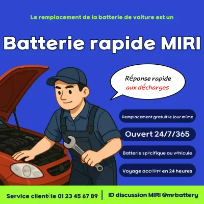 Service de batterie de voiture Blue Simple