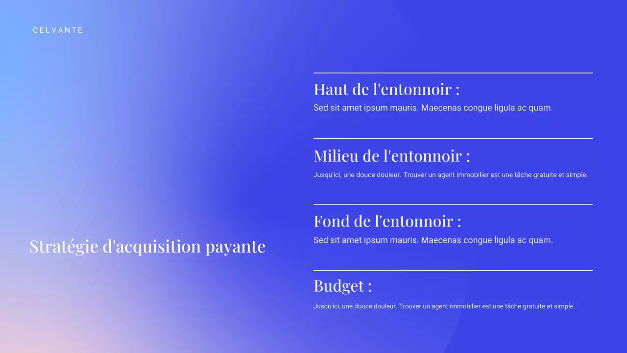 présentation marketing moderne bleue