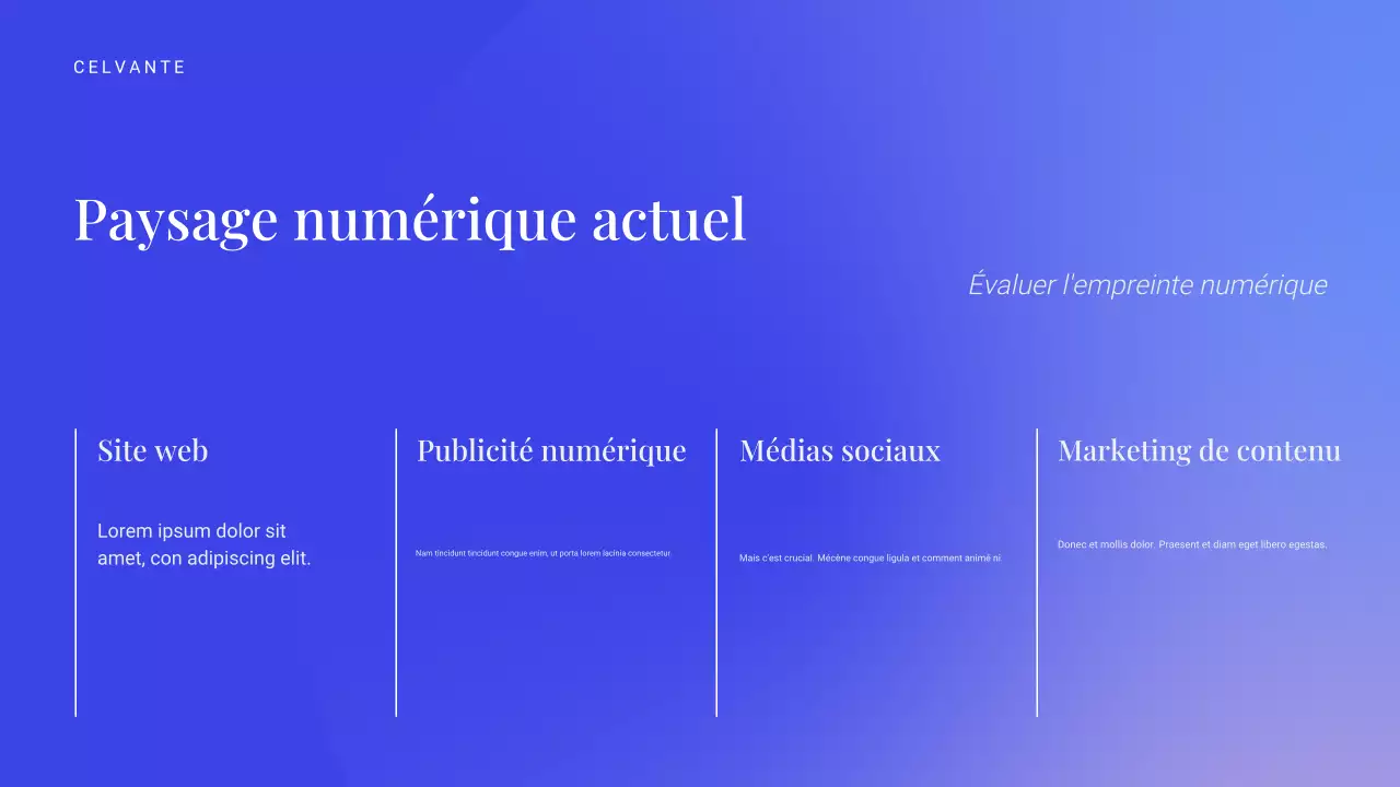 présentation marketing moderne bleue