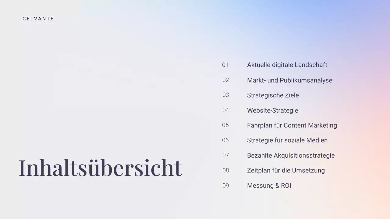 blaue moderne Marketingpräsentation