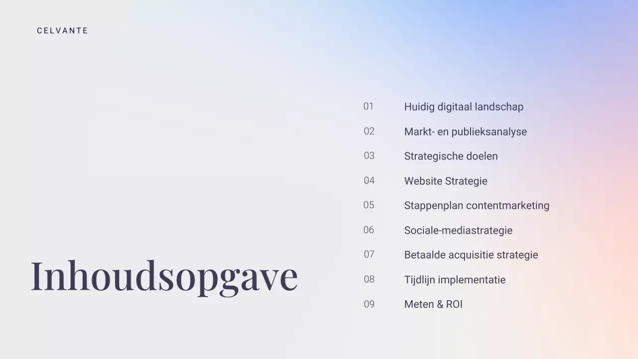 blauwe moderne marketingpresentatie