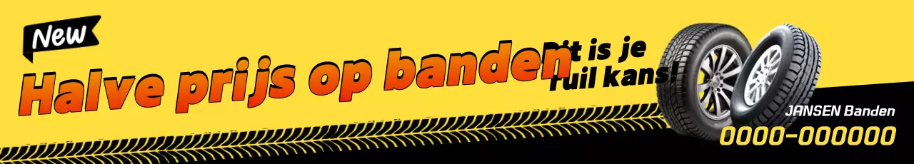 Gele contrastauto-advertentie