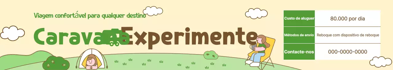 Anúncio de acampamento para bebês em marfim