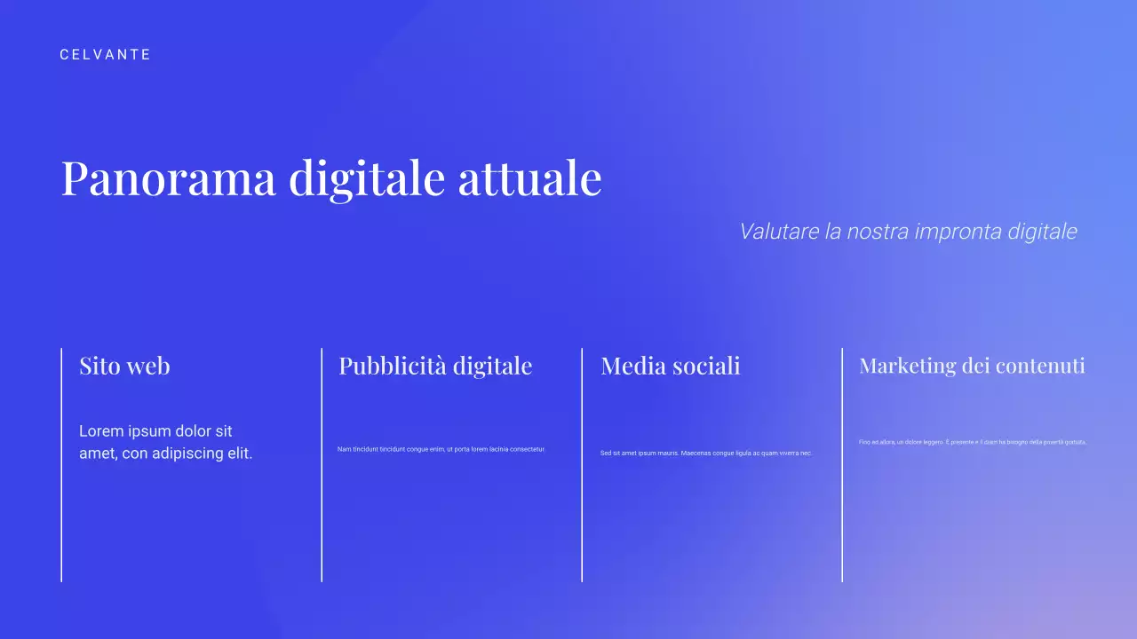 presentazione di marketing moderno blu