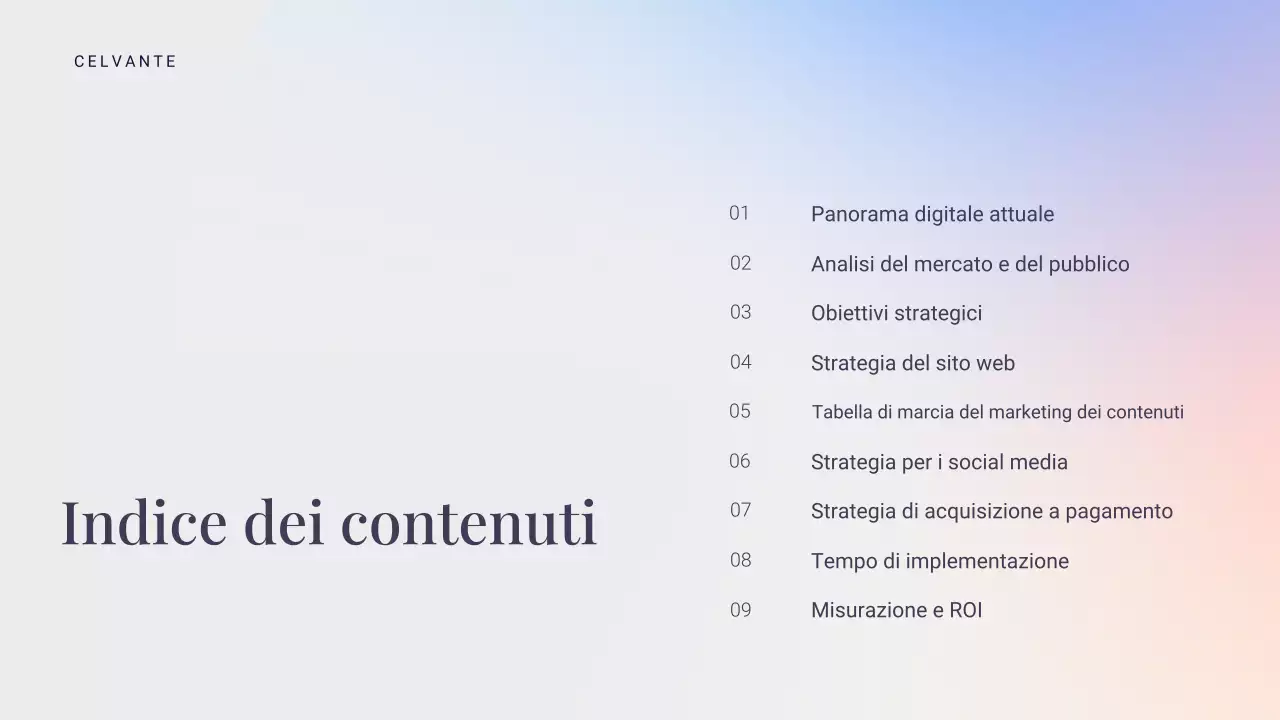 presentazione di marketing moderno blu