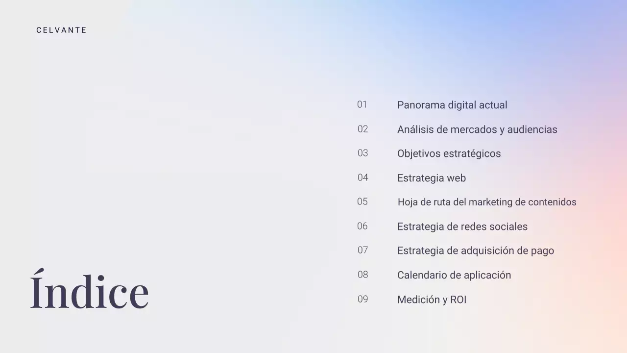 Presentación de marketing moderna azul