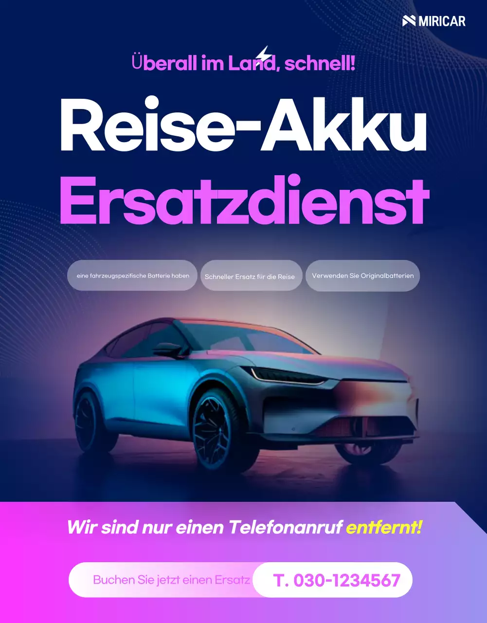 Blaue moderne Autowerbung