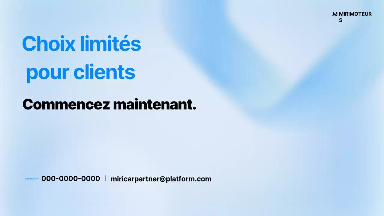 Proposition de voiture moderne bleu ciel