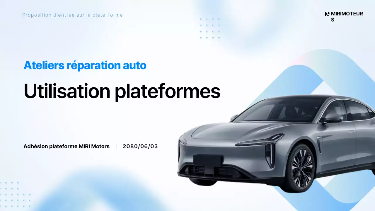 Proposition de voiture moderne bleu ciel