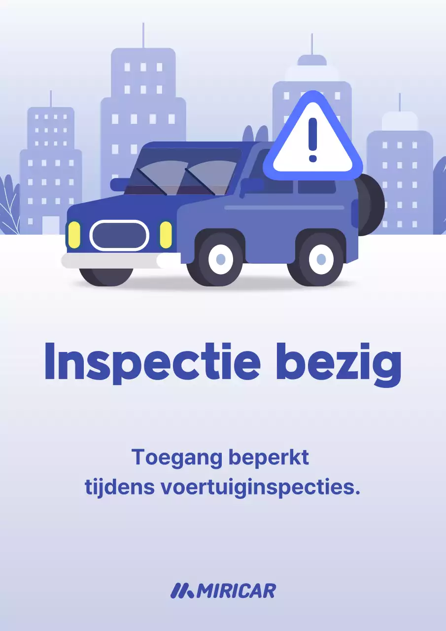 Blauwe eenvoudige voertuiginspectiegids