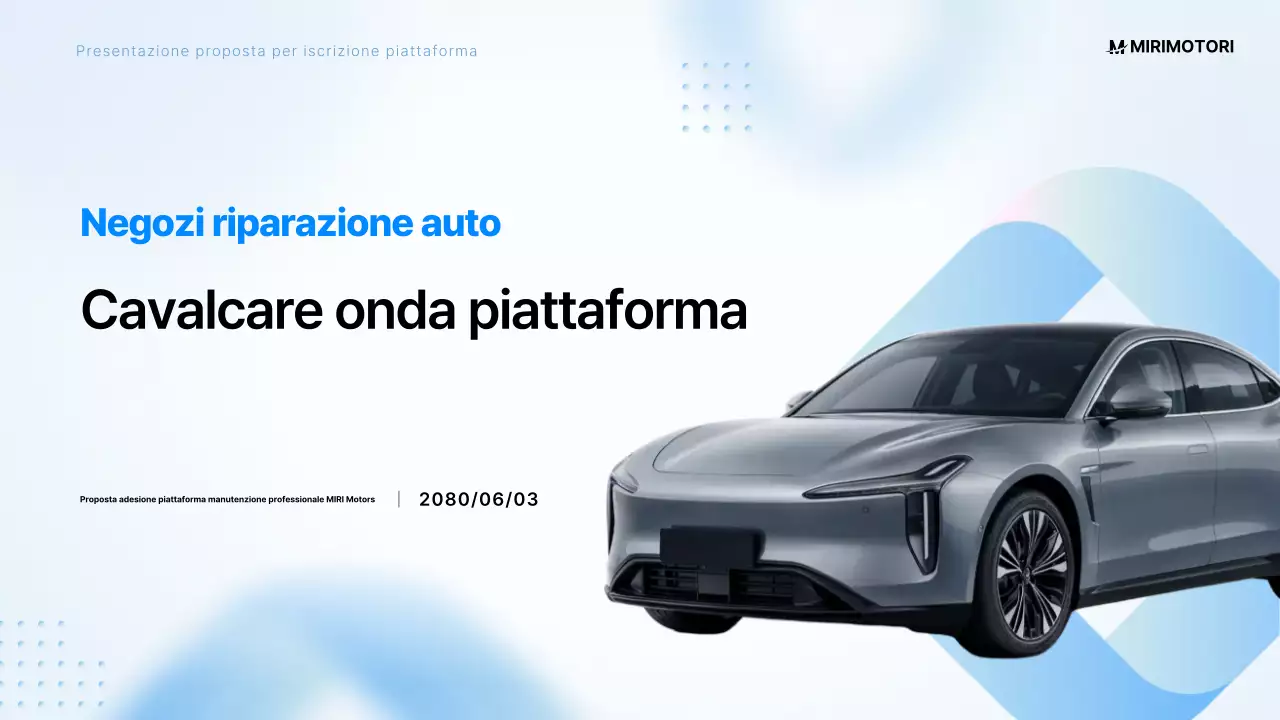 Proposta di auto moderna blu cielo