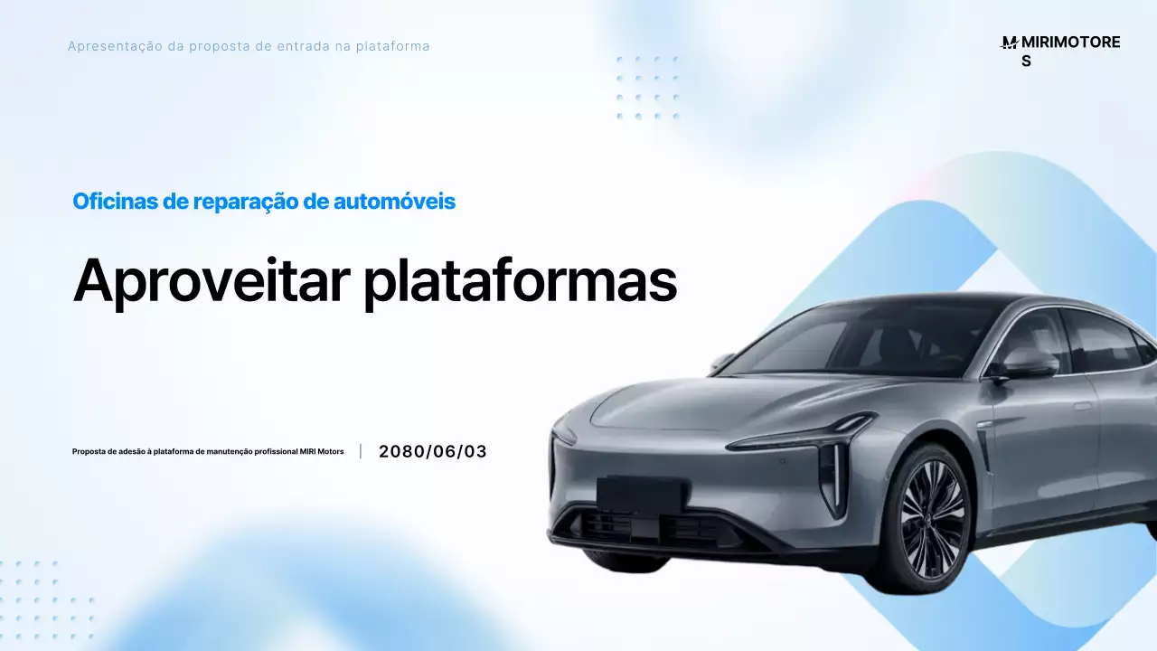 Proposta de carro moderno azul-celeste